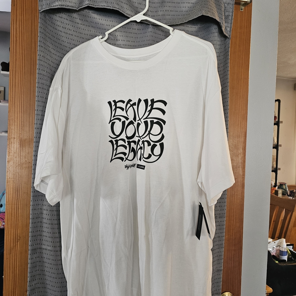 White Graphic Tee with Bold Design